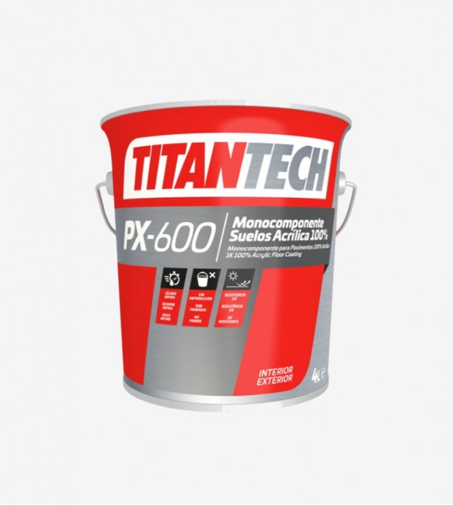PINTURA PX-600 ACRILICA 100% SUELOS MONOCOMPONENTE BLANCA 4L TITANTECH