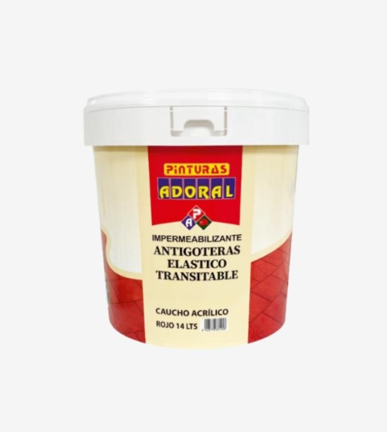 PINTURA IMPERMEABILIZANTE CAUCHO ACRILICO+FIBRA BLANCO ADORAL 4L