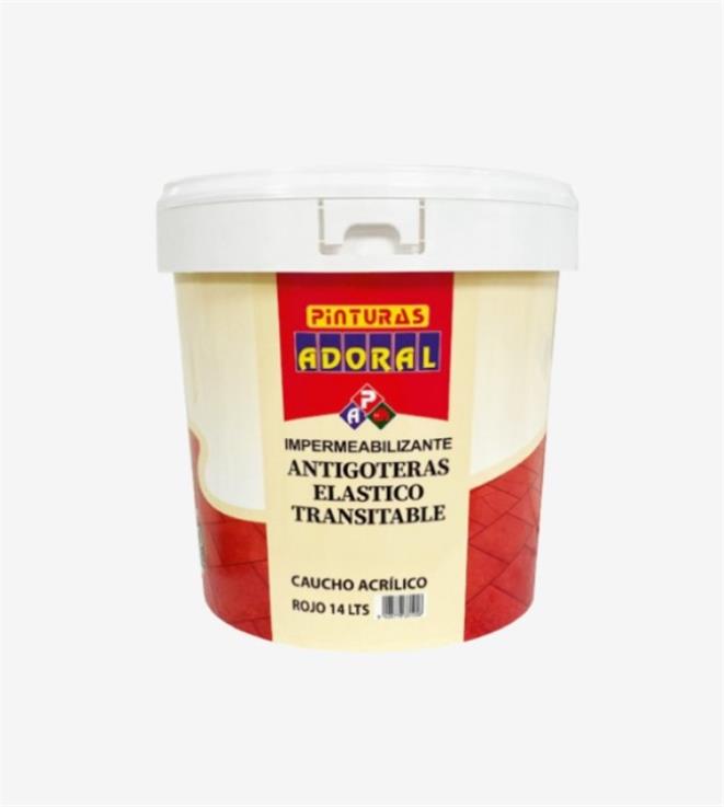 PINTURA IMPERMEABILIZANTE CAUCHO ACRILICO+FIBRA BLANCO ADORAL 4L