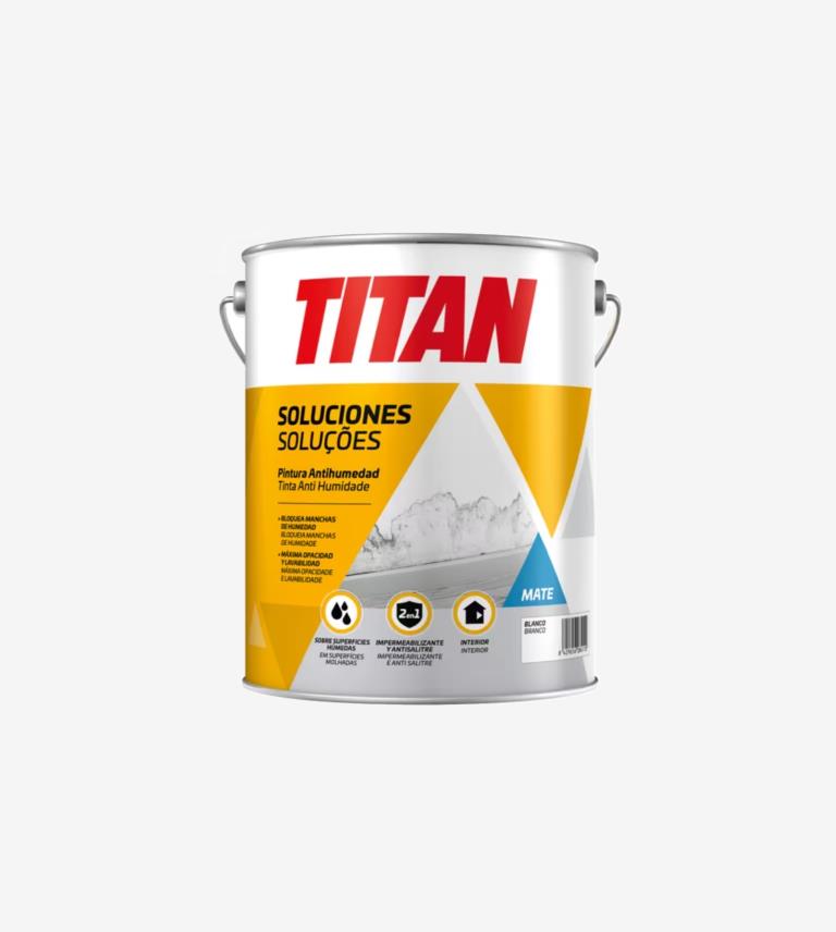 PINTURA ANTIHUMEDAD Y ANTISALITRE 4L TITAN