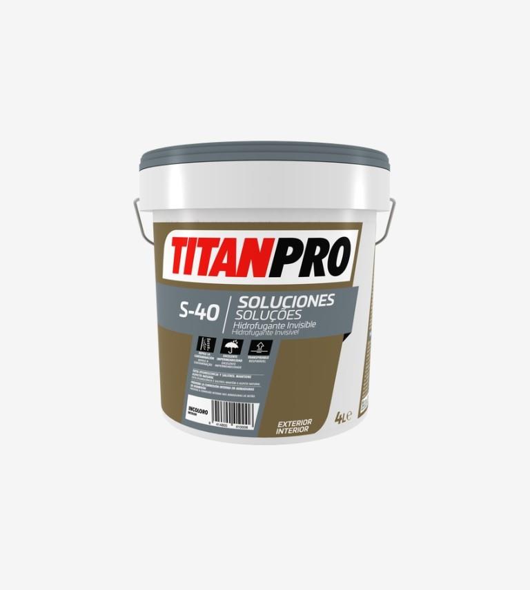 TITANPRO S40 HIDROFUGANTE AL AGUA INVISIBLE INCOLORO 4L