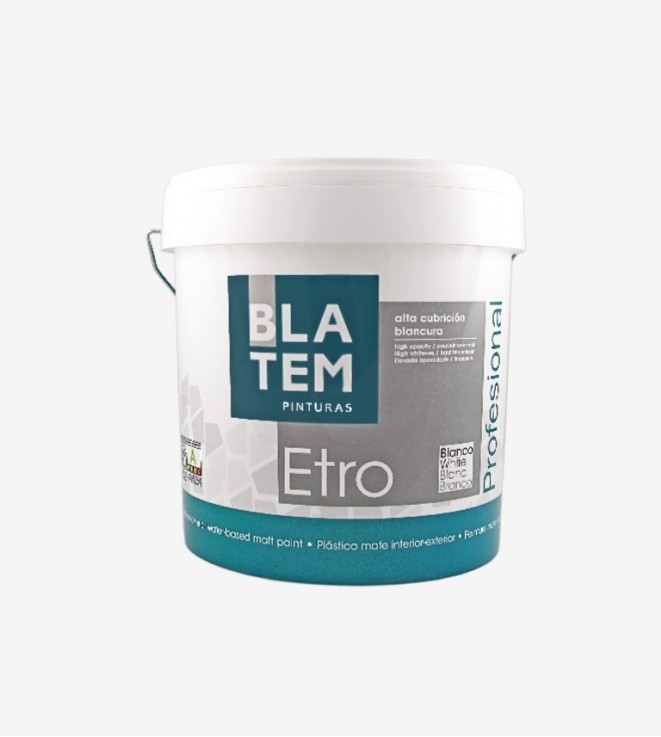 PINTURA PLASTICA MATE ETRO BLANCO BLATEM 4L