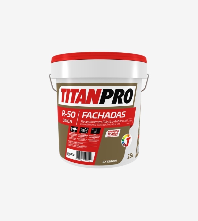 TITANPRO R50 REVESTIMIENTO ELASTICO ANTIFISURAS MATE BASE BN 15L